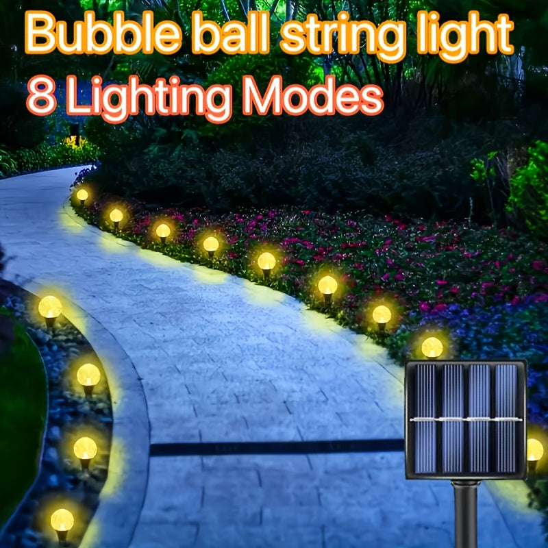 20 Stück Solar-Garten-Kristalllichter, Außen-Rasenlichter mit 8 Lichtmodi, automatische Abschaltung am Tag undNight-On for Summer, Camping, Christmas, Wedding, Party, Birthday Pathway Decorations