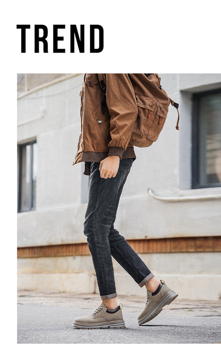 Herren Klassische Low-Top Oxfords - Schnürung mit Rundspitze, rutschfeste PVC-Sohle, leichtes Obermaterial & gepolsterte Innensohle für Business Casual, Outdoor, Fitnessstudio - Vielseitig für alle Jahreszeiten (Einfarbig)