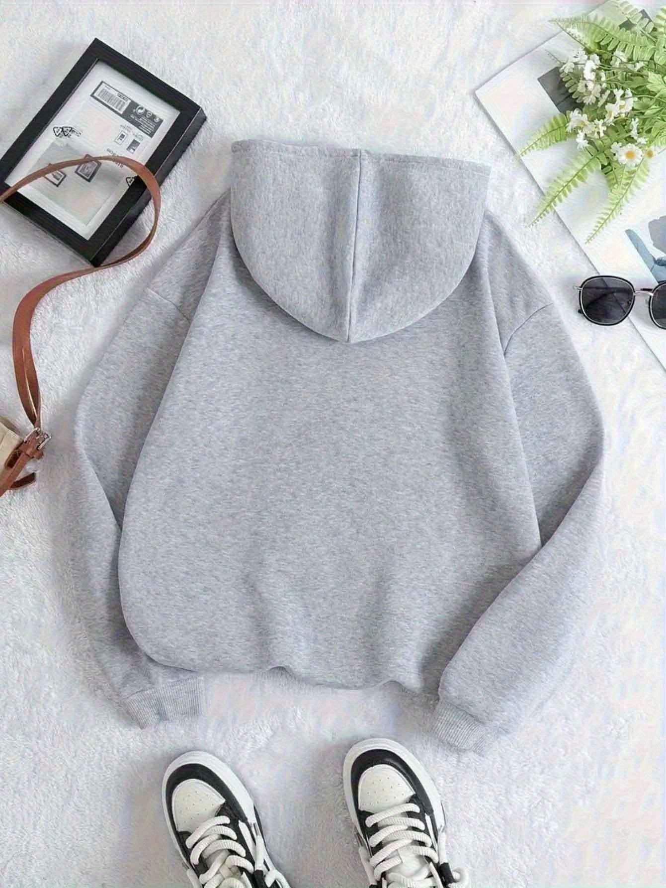 Damen Casual „BENCH EST. 50.52 Meter“ Print Hoodie - weich, atmungsaktiv, langärmlig, Kordelzugkapuze, Ganzjahreskomfort, mit Schriftzug, perfekt für legere Kleidung, Freizeit-Hoodie | Locker geschnittener Hoodie | Hoodie