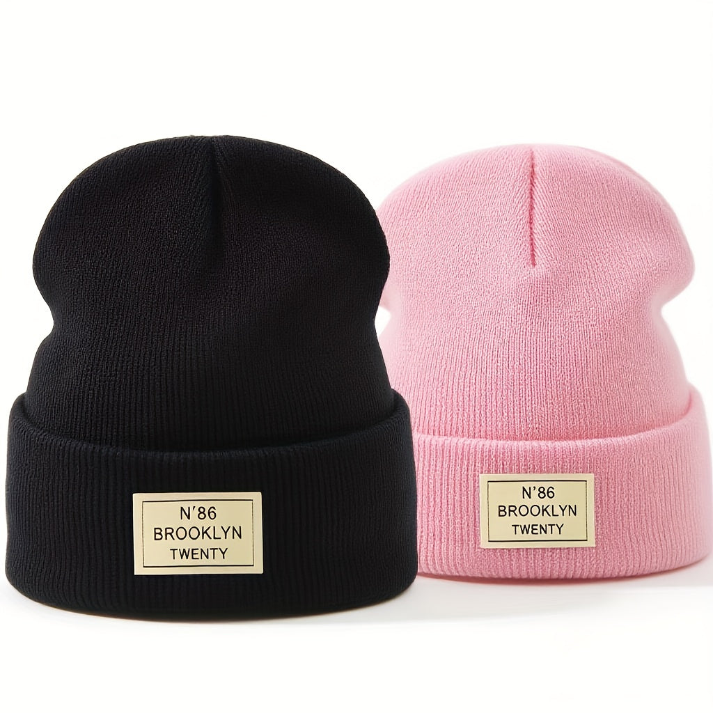 2 Stück 86 Erwachsene Einheitsgröße Beanie ohne Krempe, Outdoor-Sport-Warmmütze, leicht, atmungsaktiv, gute Elastizität, Unisex Herbst- und Wintermütze, bequeme Alltagsmode, modische Y2K, für alle Jahreszeiten geeignet