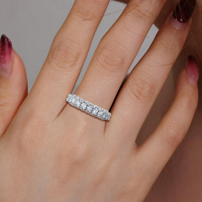 Women's 3-Row Eternity Ring, 14K Gold Plated with Cubic Zirconia, Eternity Band Ring Jewelry