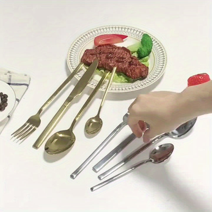 48-teiliges/24-teiliges Besteckset aus Edelstahl, spiegelpolierte Bestecke, Elegantes Tischdesign, Langlebiges Edelstahlbesteck von hoher Qualität