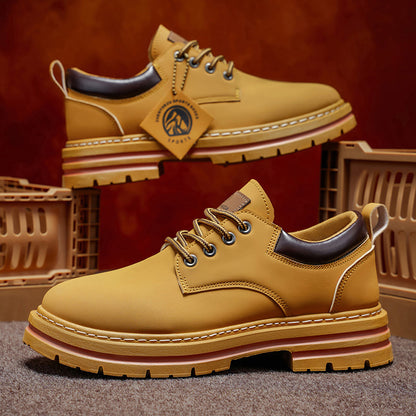 Herren Klassische Low-Top Oxfords - Schnürung mit Rundspitze, rutschfeste PVC-Sohle, leichtes Obermaterial & gepolsterte Innensohle für Business Casual, Outdoor, Fitnessstudio - Vielseitig für alle Jahreszeiten (Einfarbig)