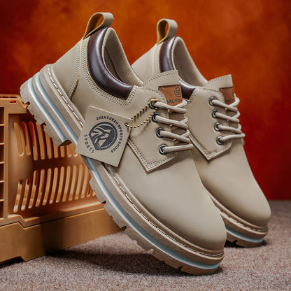Herren Klassische Low-Top Oxfords - Schnürung mit Rundspitze, rutschfeste PVC-Sohle, leichtes Obermaterial & gepolsterte Innensohle für Business Casual, Outdoor, Fitnessstudio - Vielseitig für alle Jahreszeiten (Einfarbig)