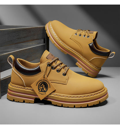 Herren Klassische Low-Top Oxfords - Schnürung mit Rundspitze, rutschfeste PVC-Sohle, leichtes Obermaterial & gepolsterte Innensohle für Business Casual, Outdoor, Fitnessstudio - Vielseitig für alle Jahreszeiten (Einfarbig)