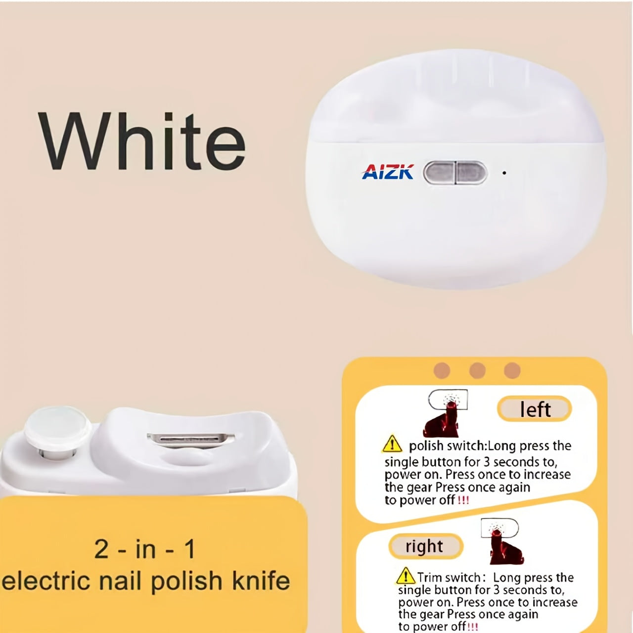 2-in-1 Elektrischer Nagelknipser und Polierer mit LED-Licht, Anti-Quetsch-Sicherheitsfunktion, Polier- und Schleiffunktionen, USB-Aufladung, Multifunktionales Maniküre-Werkzeug