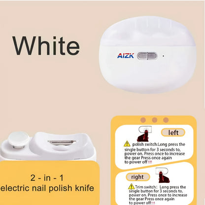 2-in-1 Elektrischer Nagelknipser und Polierer mit LED-Licht, Anti-Quetsch-Sicherheitsfunktion, Polier- und Schleiffunktionen, USB-Aufladung, Multifunktionales Maniküre-Werkzeug