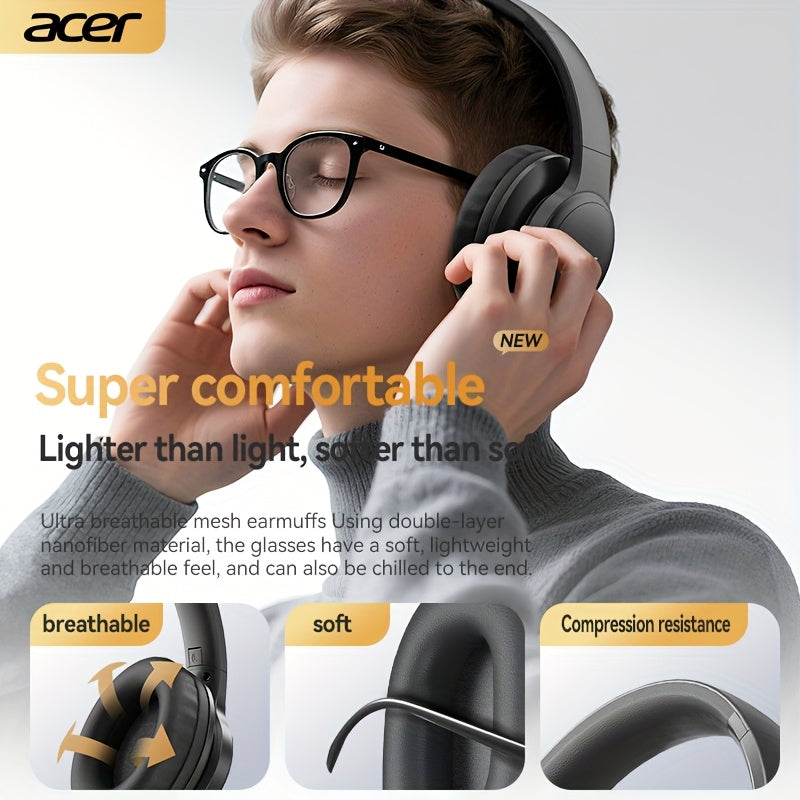 Aufgerüstete kabellose Over-Ear-Kopfhörer mit bassverstärktem Sound, leichtem klappbarem Design und integriertem Mikrofon. Inklusive 3,5-mm-Audiokabel