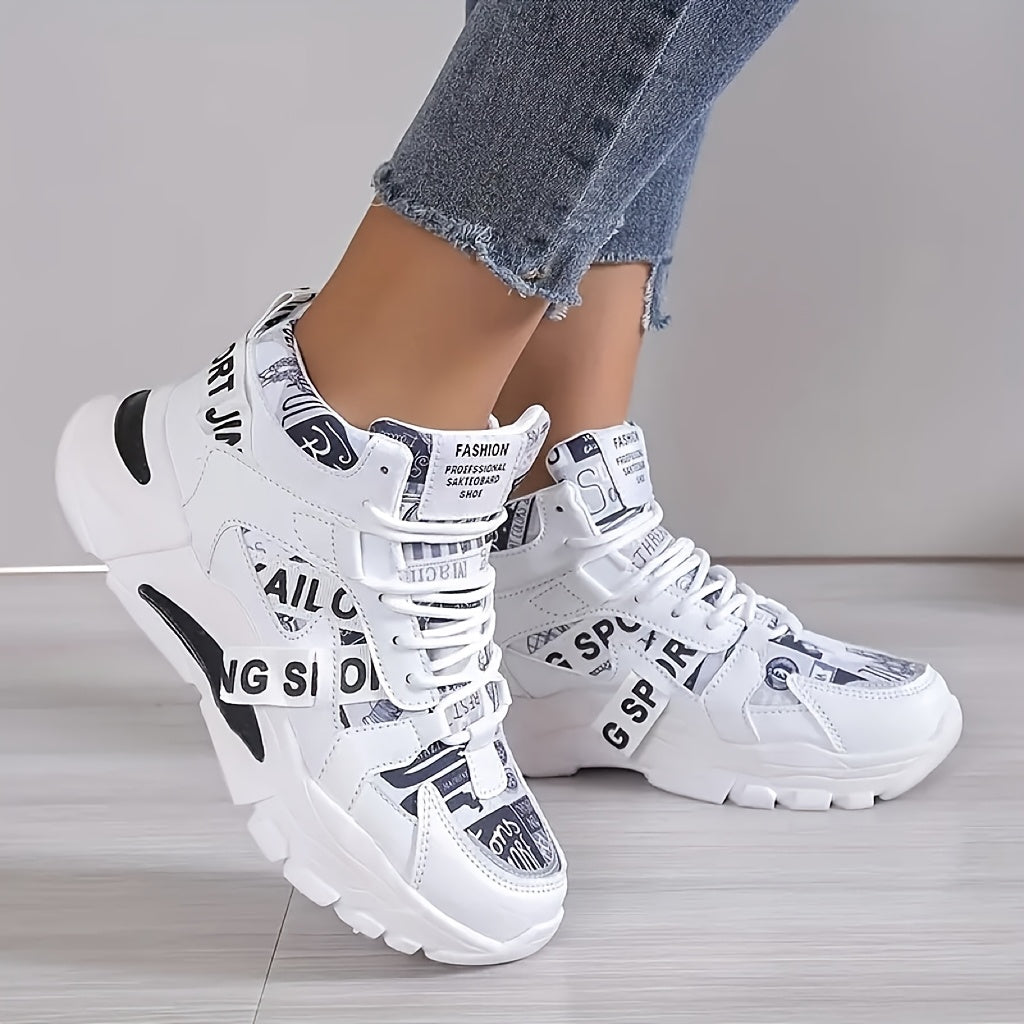 [Sneakers] Farbverlauf Damen Laufschuhe | Leicht, für alle Jahreszeiten, zufälliger Druck, Obermaterial aus Stoff und synthetischem Kunstleder, - Marke Bolad