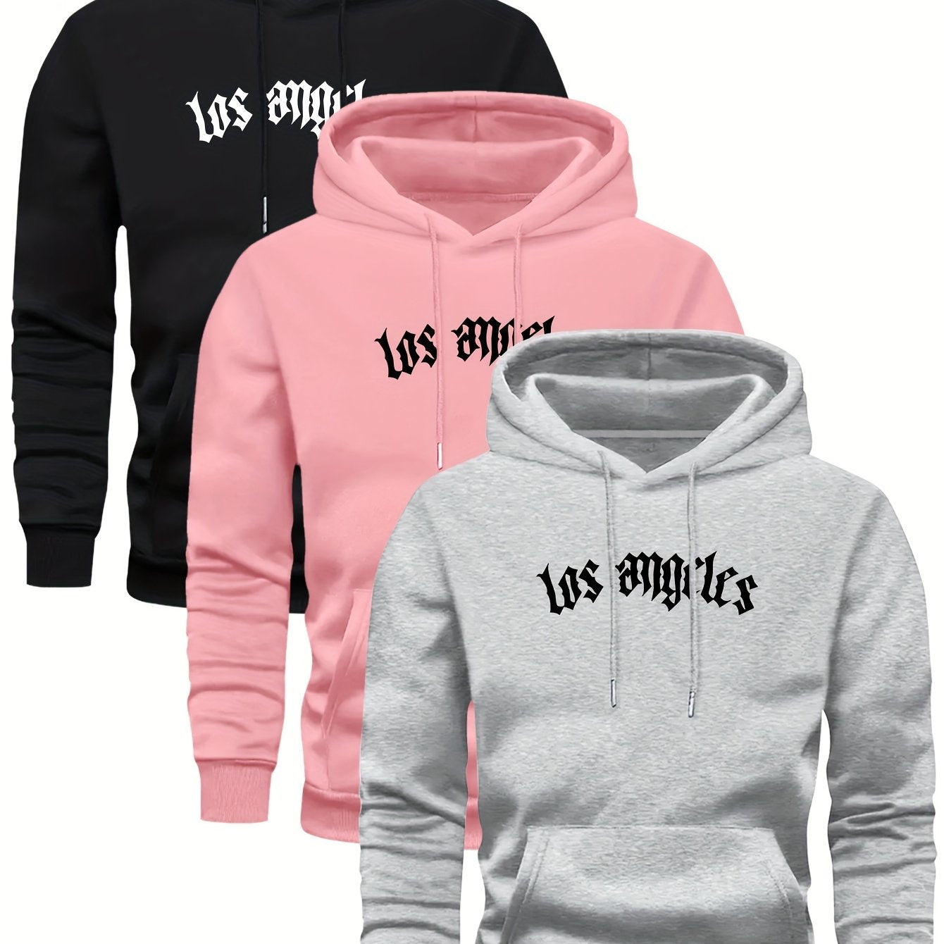 3er-Set Herren-Casual-Hoodies mit Fleece, stilvoll und vielseitig.