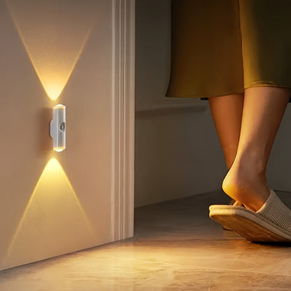 6er-Set weiße, wandmontierte, intelligente LED-Lichtleiste mit Bewegungssensor, dimmbar,  geeignet für Treppen, Flur, Schlafzimmer