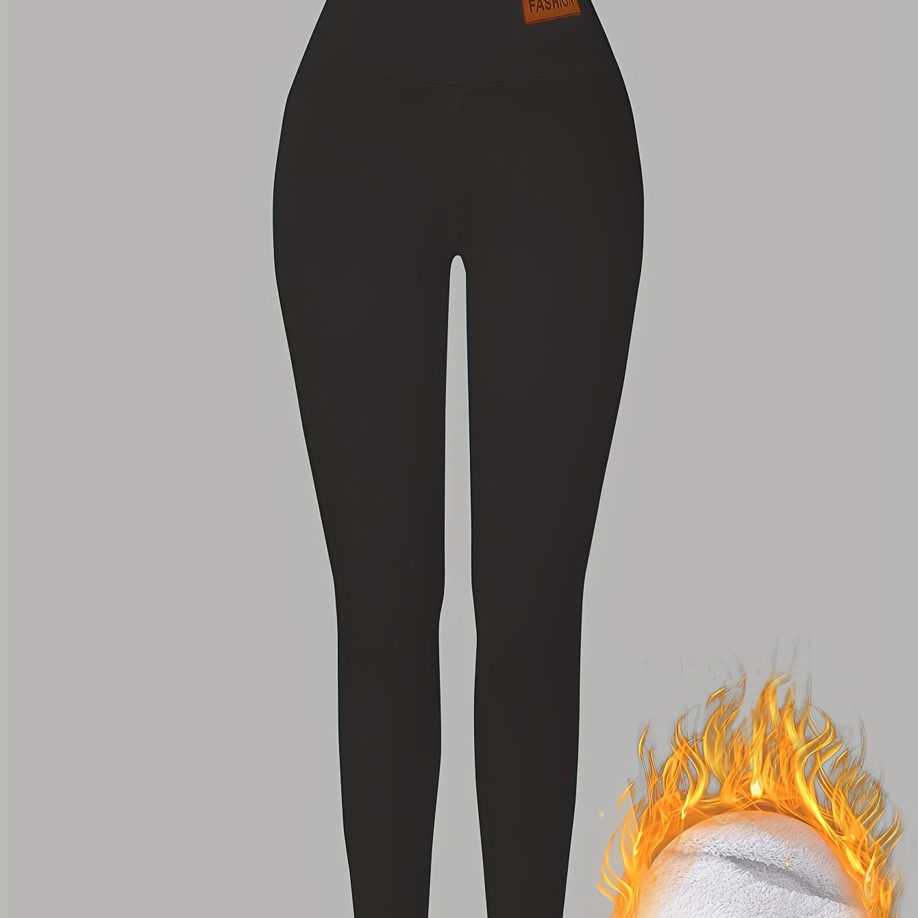 Damen Thermo-Leggings mit dickem Fleece-Futter und hohem Bund – Winterwärme, dehnbarer Skinny-Fit, einfarbig, lange Länge, perfekt für Freizeit- oder Outdoor-Aktivitäten