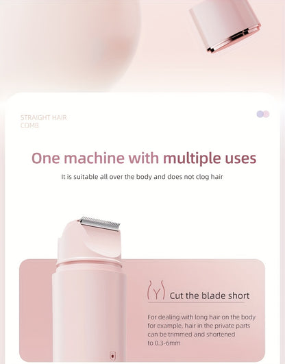 1 Stück Wiederaufladbarer Elektrorasierer mit Doppelkopf | 2-in-1 Kabelloser Unisex Nass- und Trocken-Body-Haarschneider sowie Gesichts-Epilierer, Pflegegeräte & Trimmer