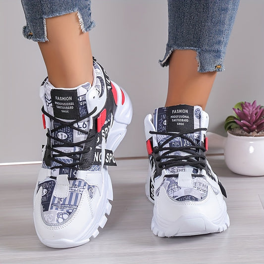 [Sneakers] Farbverlauf Damen Laufschuhe | Leicht, für alle Jahreszeiten, zufälliger Druck, Obermaterial aus Stoff und synthetischem Kunstleder, - Marke Bolad