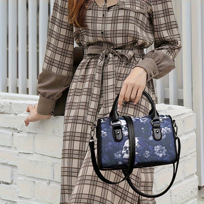 Eine stilvolle Schultertasche von Perfect Lily für Frauen im Totenkopf-Design, mit einem geräumigen und minimalistischen Design, aus Nylon gefertigt,