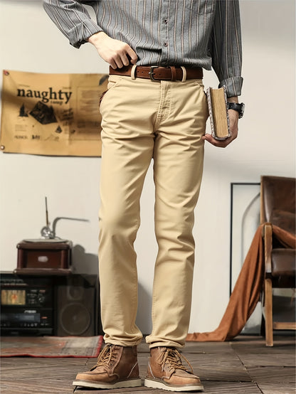 2er-Set Herren Allwetter Stretch-Chinohosen - Uni, Regular Fit, , bequem & langlebig