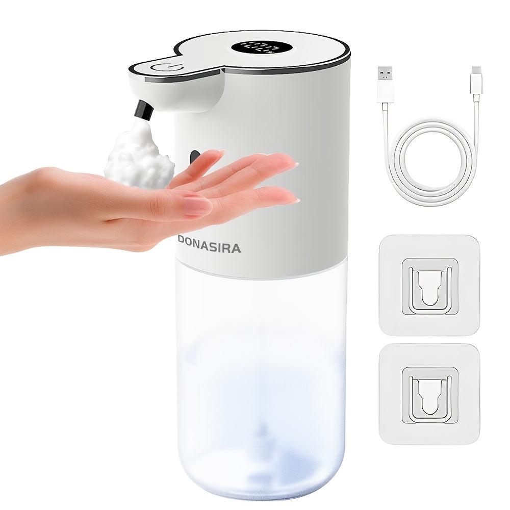 Ein 380 ml wiederaufladbarer automatischer Sensorspender für Seife, geeignet für Schaumschhandseife und Küchenreiniger mit automatischer Sensortechnologie