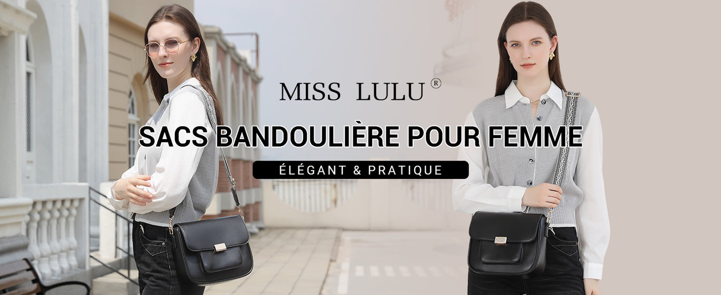 Miss Lulu DAMEN Umhängetasche Medium Schultertasche mit abnehmbarem Riemen für Frauen Mehrfarbig