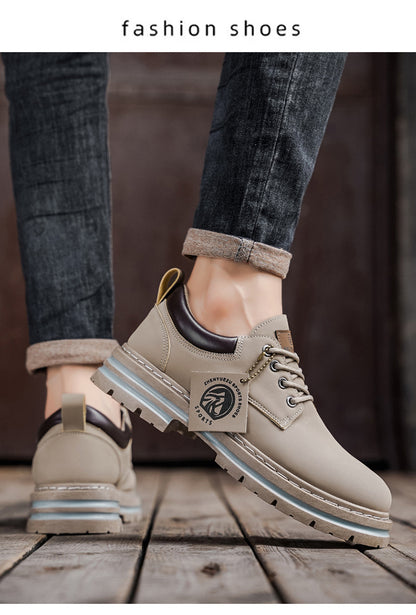 Herren Klassische Low-Top Oxfords - Schnürung mit Rundspitze, rutschfeste PVC-Sohle, leichtes Obermaterial & gepolsterte Innensohle für Business Casual, Outdoor, Fitnessstudio - Vielseitig für alle Jahreszeiten (Einfarbig)