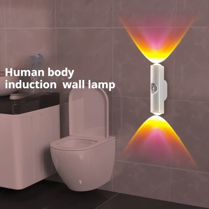 6er-Set weiße, wandmontierte, intelligente LED-Lichtleiste mit Bewegungssensor, dimmbar,  geeignet für Treppen, Flur, Schlafzimmer