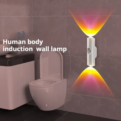 6er-Set weiße, wandmontierte, intelligente LED-Lichtleiste mit Bewegungssensor, dimmbar,  geeignet für Treppen, Flur, Schlafzimmer
