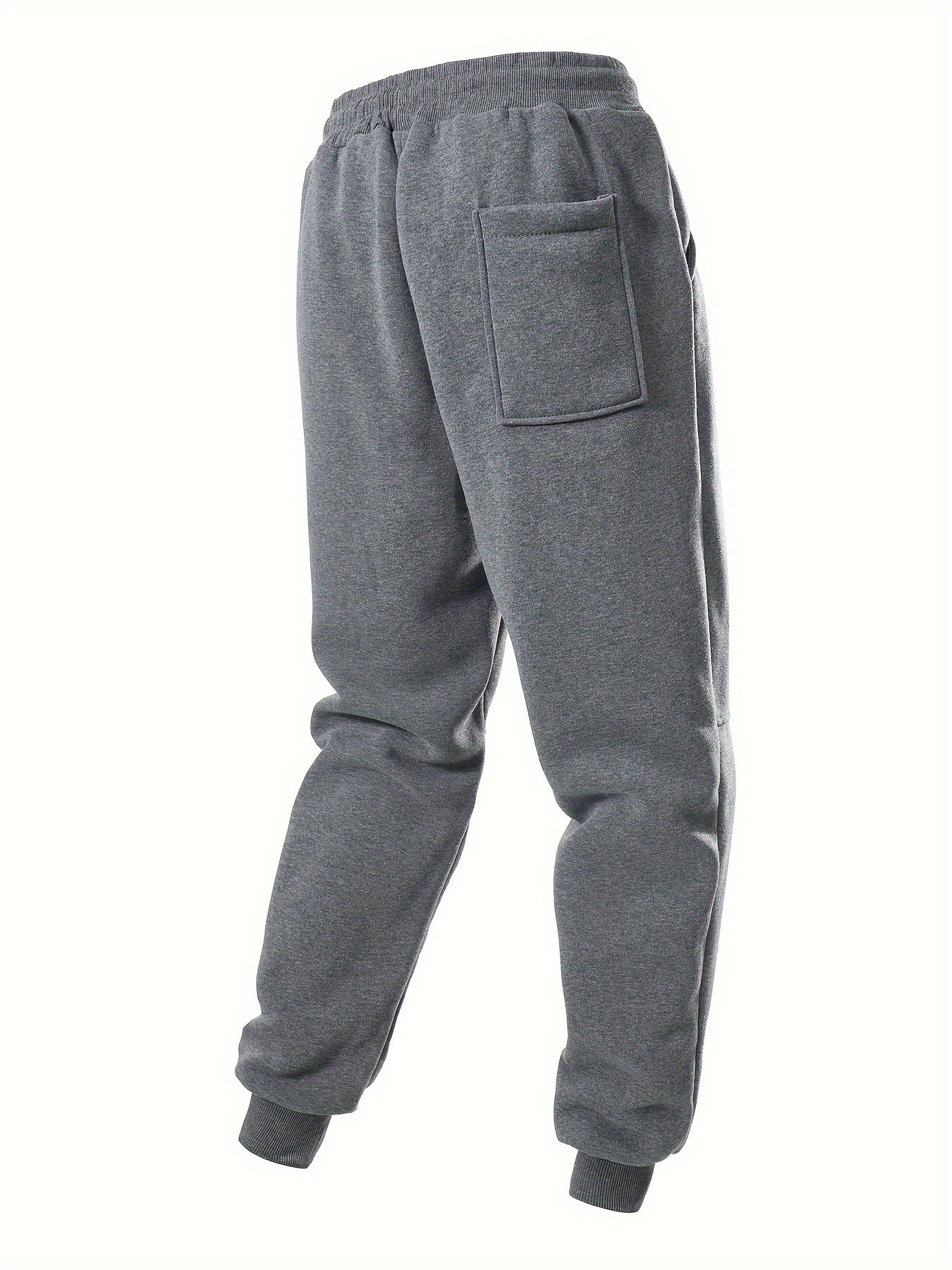 5er-Set Herren-Fleece-Jogginghosen mit Kordelzug, einfarbig, warm