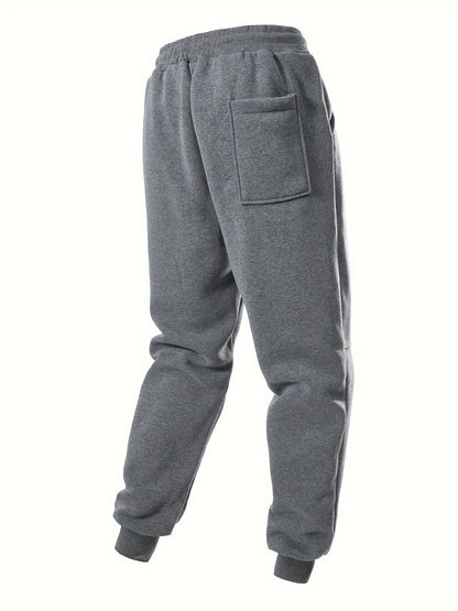 5er-Set Herren-Fleece-Jogginghosen mit Kordelzug, einfarbig, warm