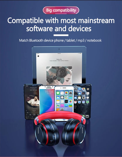 Lenovo HD200 Bluetooth-Ohrhörer Over-Ear, Faltbare Computer-Drahtloskopfhörer mit Geräuschunterdrückung, HiFi-Stereo-Gaming-Headset