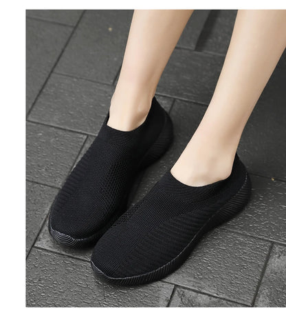 Damen Vulkanisierte Schuhe Hochwertige Damensneaker Slip-On Flache Schuhe Damen Loafers bis Größe 43 Walking Flach