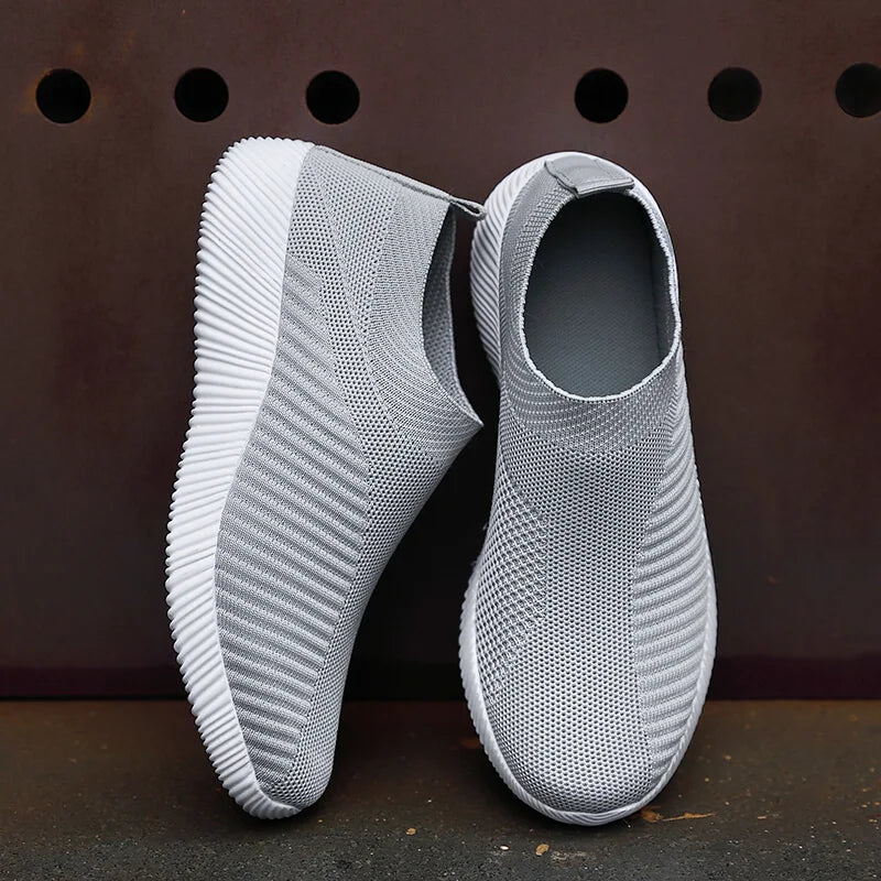 Damen Vulkanisierte Schuhe Hochwertige Damensneaker Slip-On Flache Schuhe Damen Loafers bis Größe 43 Walking Flach