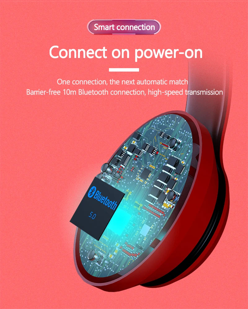 Lenovo HD200 Bluetooth-Ohrhörer Over-Ear, Faltbare Computer-Drahtloskopfhörer mit Geräuschunterdrückung, HiFi-Stereo-Gaming-Headset