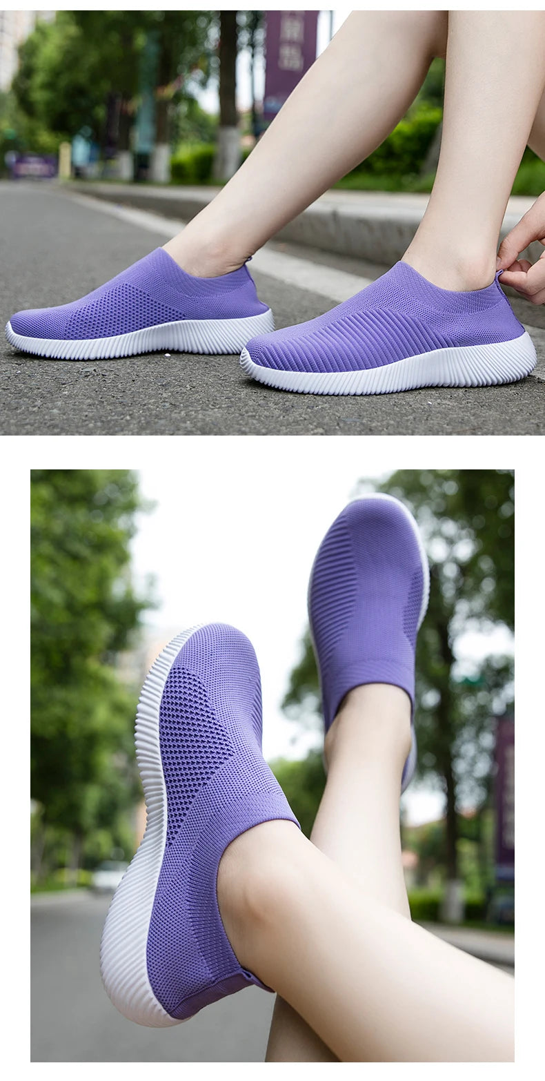 Damen Vulkanisierte Schuhe Hochwertige Damensneaker Slip-On Flache Schuhe Damen Loafers bis Größe 43 Walking Flach