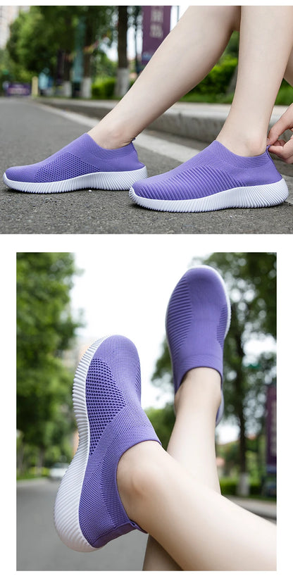 Damen Vulkanisierte Schuhe Hochwertige Damensneaker Slip-On Flache Schuhe Damen Loafers bis Größe 43 Walking Flach