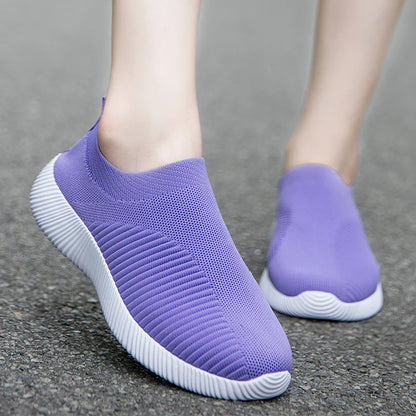 Damen Vulkanisierte Schuhe Hochwertige Damensneaker Slip-On Flache Schuhe Damen Loafers bis Größe 43 Walking Flach