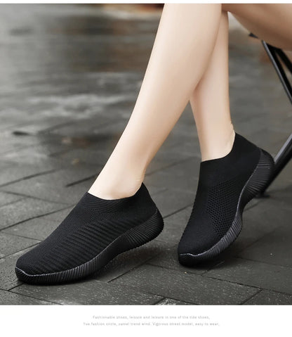 Damen Vulkanisierte Schuhe Hochwertige Damensneaker Slip-On Flache Schuhe Damen Loafers bis Größe 43 Walking Flach