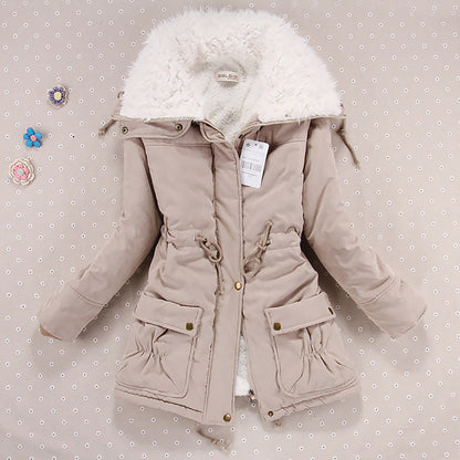 Mädchen Winterjacken Verdickte Kapuzen Lange Daunenjacke Mäntel Schlanke Passform Jacke mit Fellkragen Baumwollgefütterte Kleidung Daunenmäntel