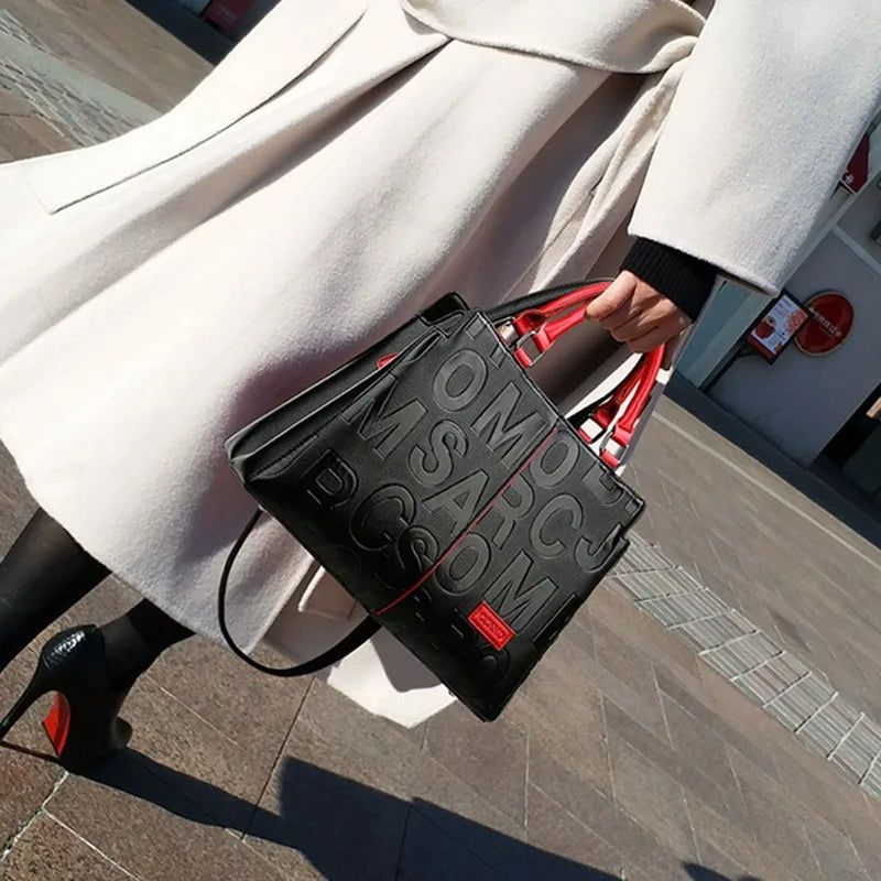 PU-Leder Freizeit-Crossbody-Taschen für Damen, Luxus-Designer-Tote-Handtasche, Damen, große Kapazität, Reisetasche für die Schulter