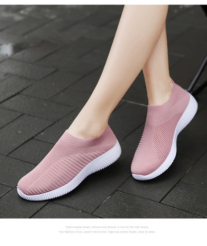 Damen Vulkanisierte Schuhe Hochwertige Damensneaker Slip-On Flache Schuhe Damen Loafers bis Größe 43 Walking Flach
