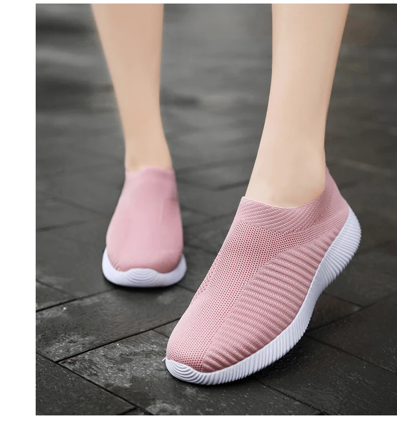Damen Vulkanisierte Schuhe Hochwertige Damensneaker Slip-On Flache Schuhe Damen Loafers bis Größe 43 Walking Flach