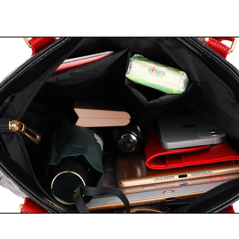 PU-Leder Freizeit-Crossbody-Taschen für Damen, Luxus-Designer-Tote-Handtasche, Damen, große Kapazität, Reisetasche für die Schulter