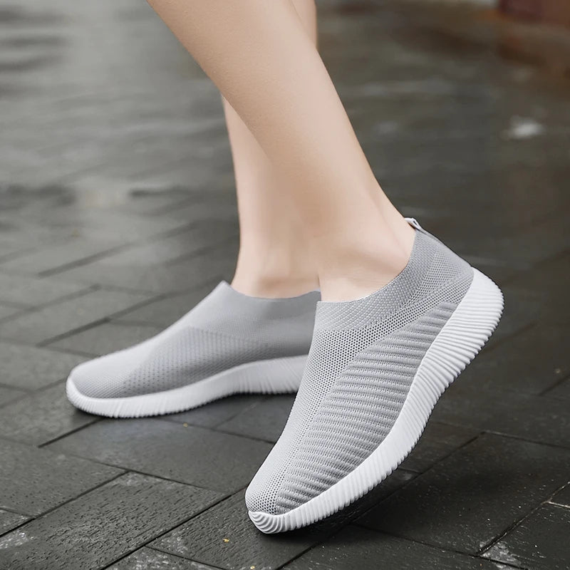 Damen Vulkanisierte Schuhe Hochwertige Damensneaker Slip-On Flache Schuhe Damen Loafers bis Größe 43 Walking Flach