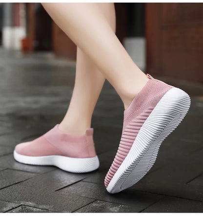 Damen Vulkanisierte Schuhe Hochwertige Damensneaker Slip-On Flache Schuhe Damen Loafers bis Größe 43 Walking Flach