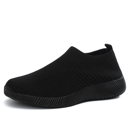 Damen Vulkanisierte Schuhe Hochwertige Damensneaker Slip-On Flache Schuhe Damen Loafers bis Größe 43 Walking Flach