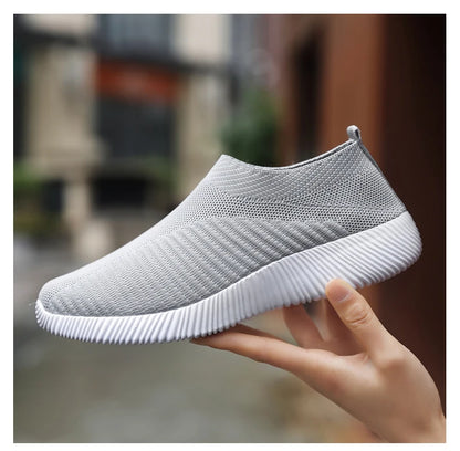 Damen Vulkanisierte Schuhe Hochwertige Damensneaker Slip-On Flache Schuhe Damen Loafers bis Größe 43 Walking Flach