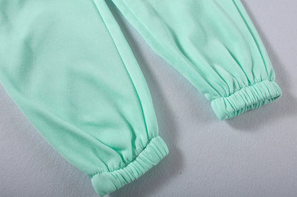 Modetrend Damenbekleidung, langärmeliger Sport-Casual-Anzug mit Taillen-Zweiteiler