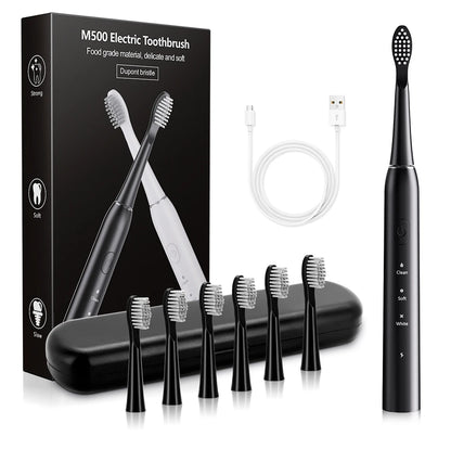 Sonic Elektrische Zahnbürsten für Erwachsene Smart-Timer Zahnbürste zur Zahnaufhellung IPX7 Wasserdicht 6 Austauschbare Bürstenköpfe Set