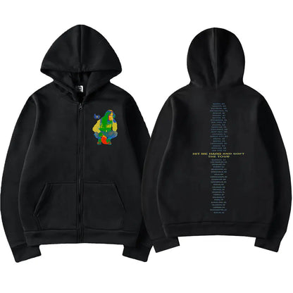 Hit Me Hard and Soft 2025 Tour Reißverschluss-Hoodies für Männer und Frauen Harajuku Pullover Mode Hip-Hop Zip-Up-Sweatshirts Jacken Fan-Geschenk