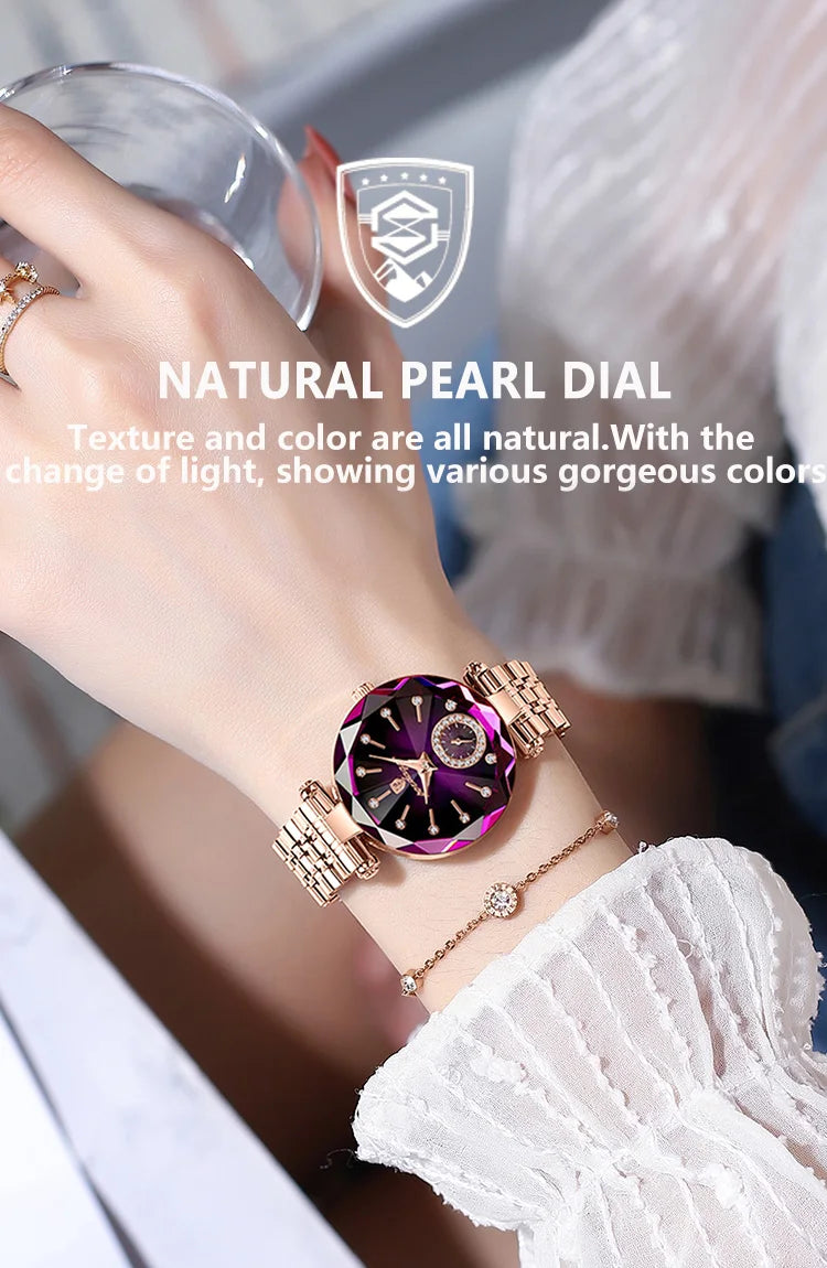POEDAGAR Luxus-Uhr für Frauen Wasserdicht Freizeit-Quarz Damenuhr Hochwertige Elegante Damenuhren Weibliche Reloj+Box