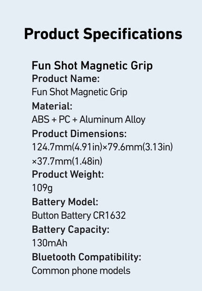 TELESIN Telefon Kamera Aufnahme Handgriff Magnetischer Smartphone-Halter Aufnahmehilfe Fernbedienung Griff für iPhone Android Handy