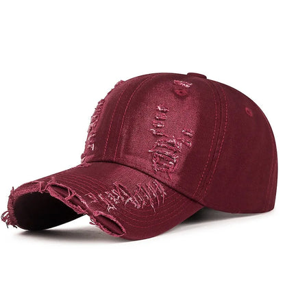 Coole Mode Damen Herren Ripped Denim Baumwoll Baseballcap Unisex  Für Damen und Herren